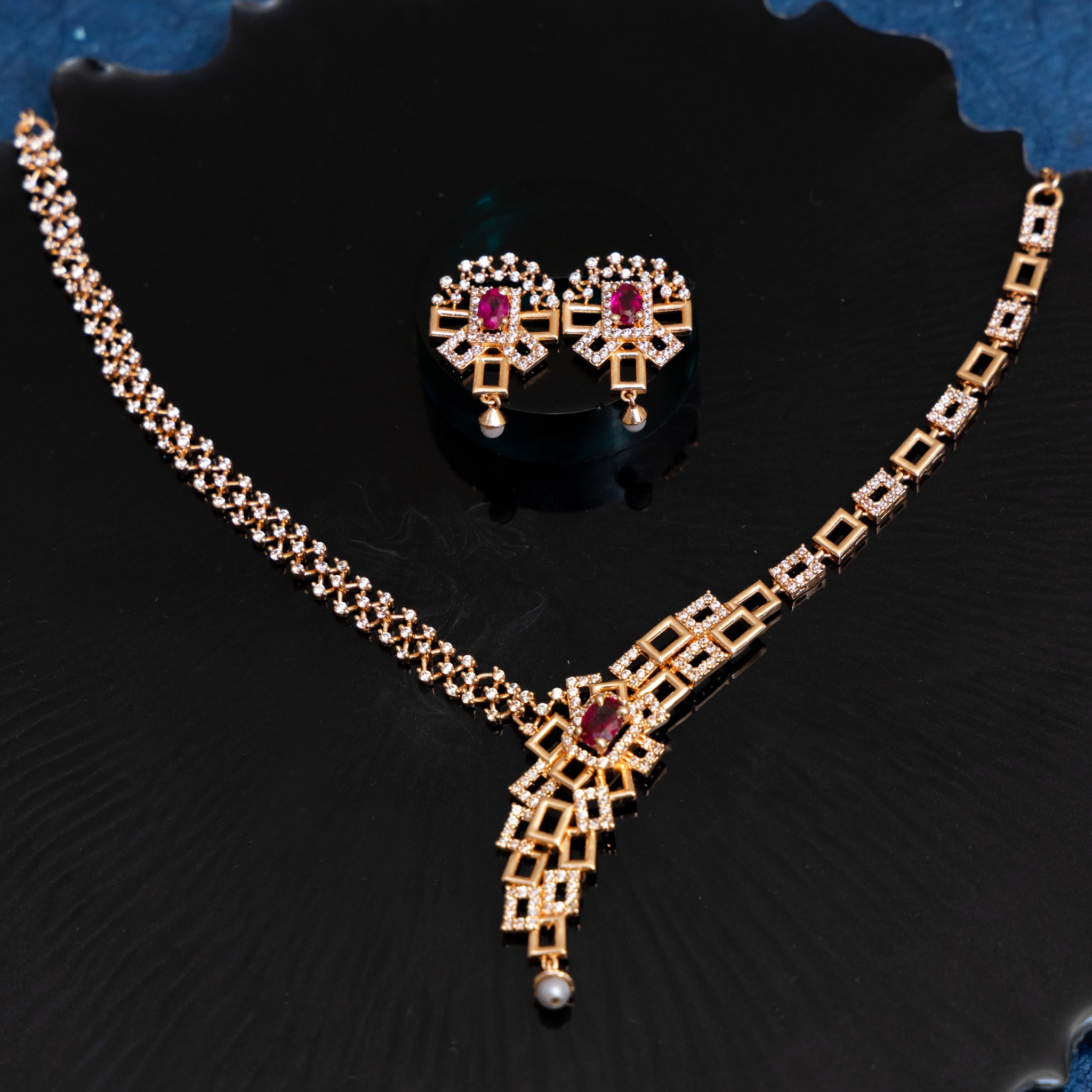 ROSEGOLD PRODIGIOUS RUBY NECKLACE SET