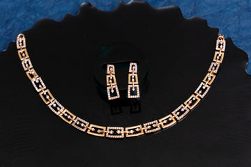 ROSEGOLD  REGAL CZ NECKLACE SET